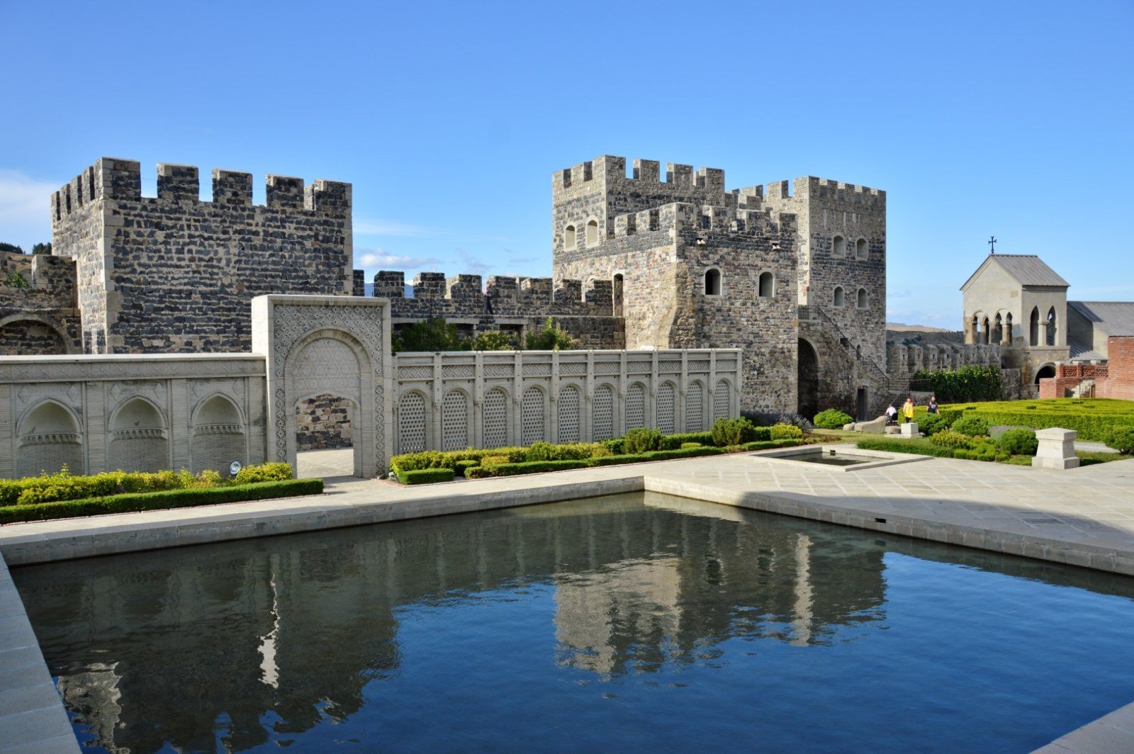 Pond and northern towers of Rabati Fortress, Akhaltsikhe