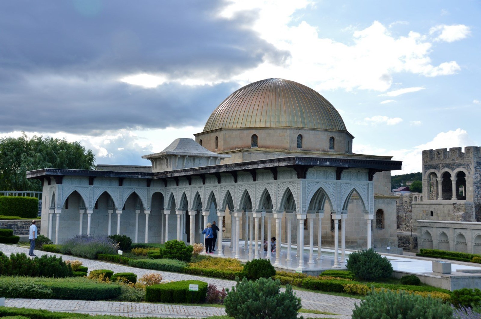 Marble ogival portal and mosque dome in Rabati, Akhaltsikhe