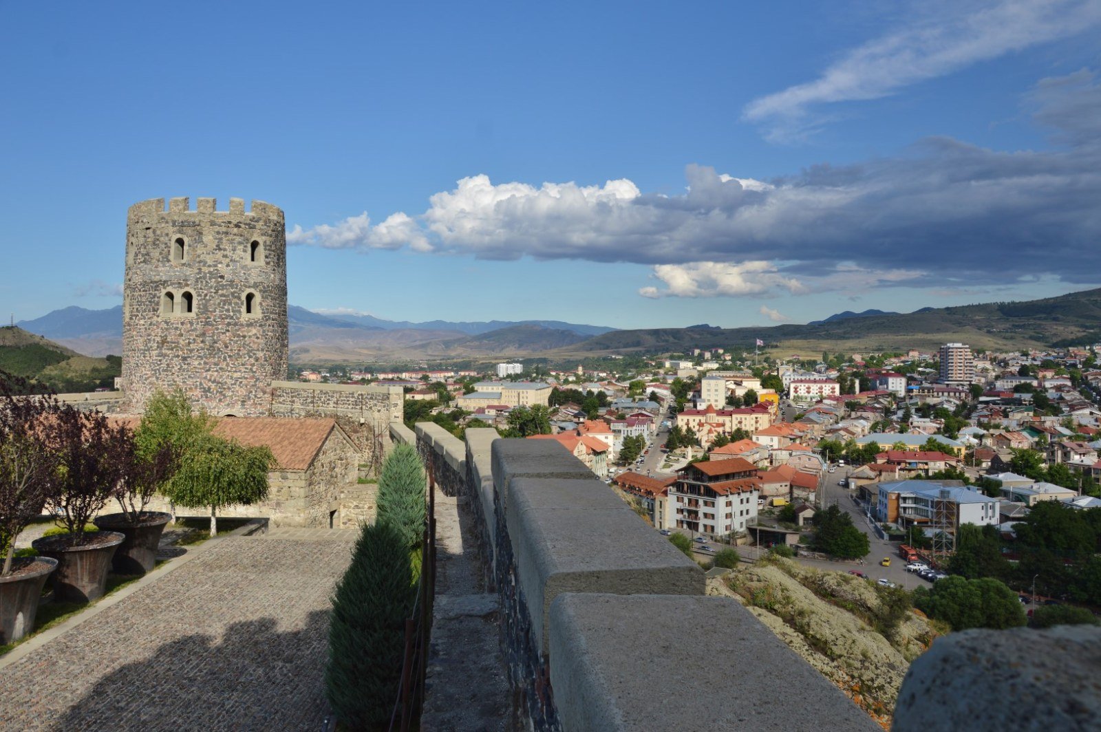 Eastern tower of Rabati with panorama of Akhaltsikhe city