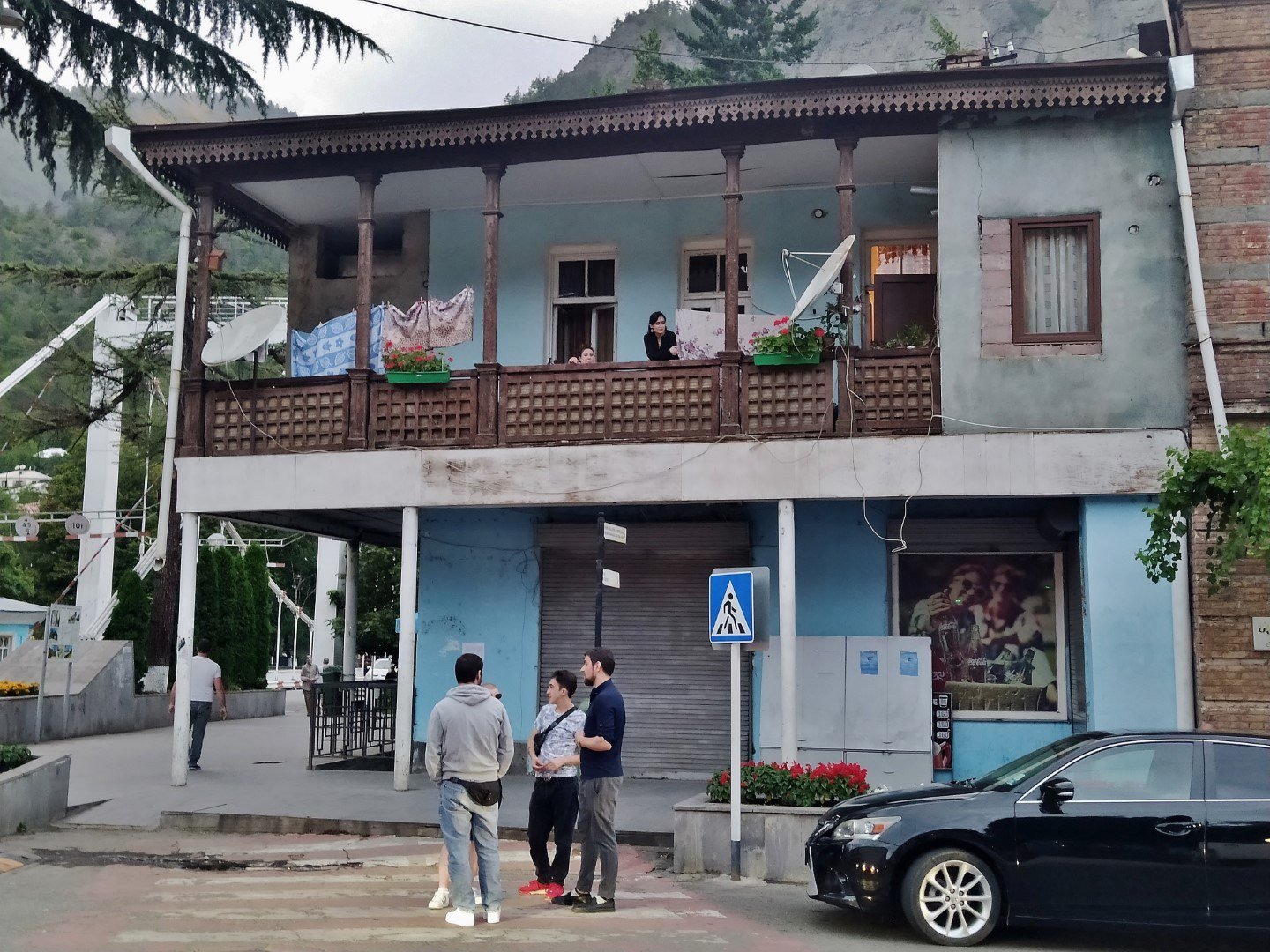 Popular building on Kostava Square in Borjomi