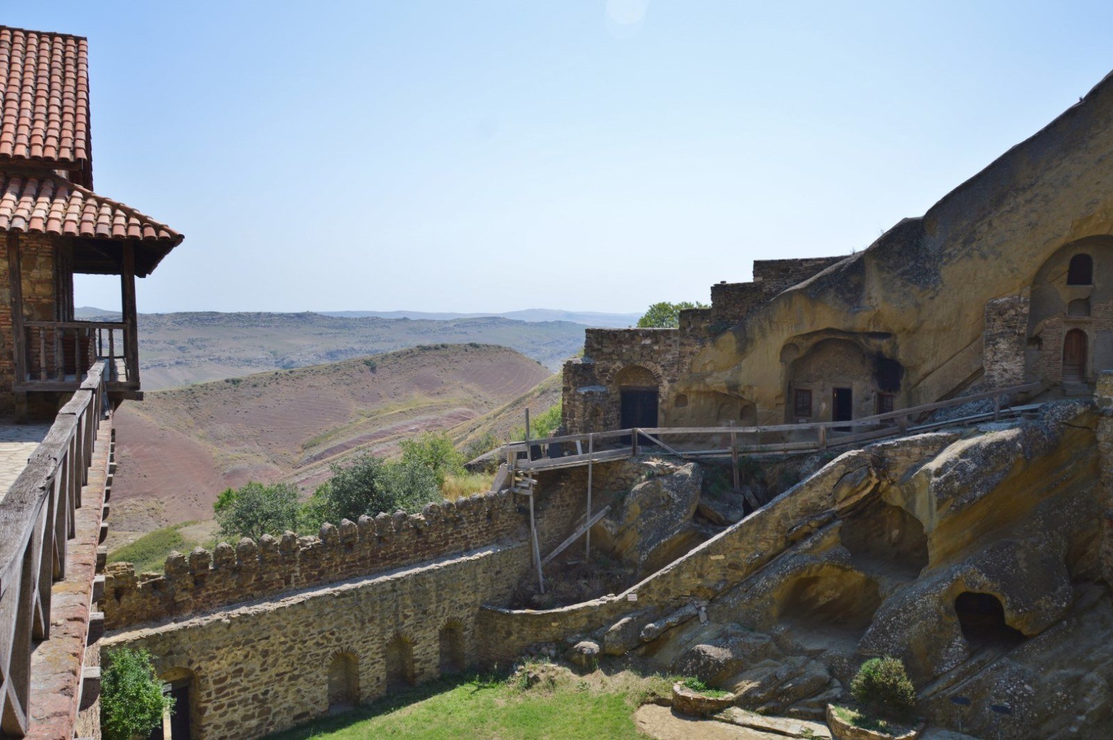 View of the David Gareja wall and the Kakheti steppe landscape