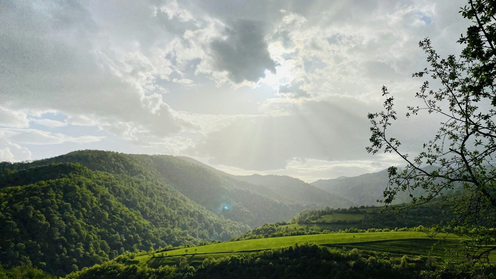 Vista della valle boscosa di Dilijan con le montagne sullo sfondo