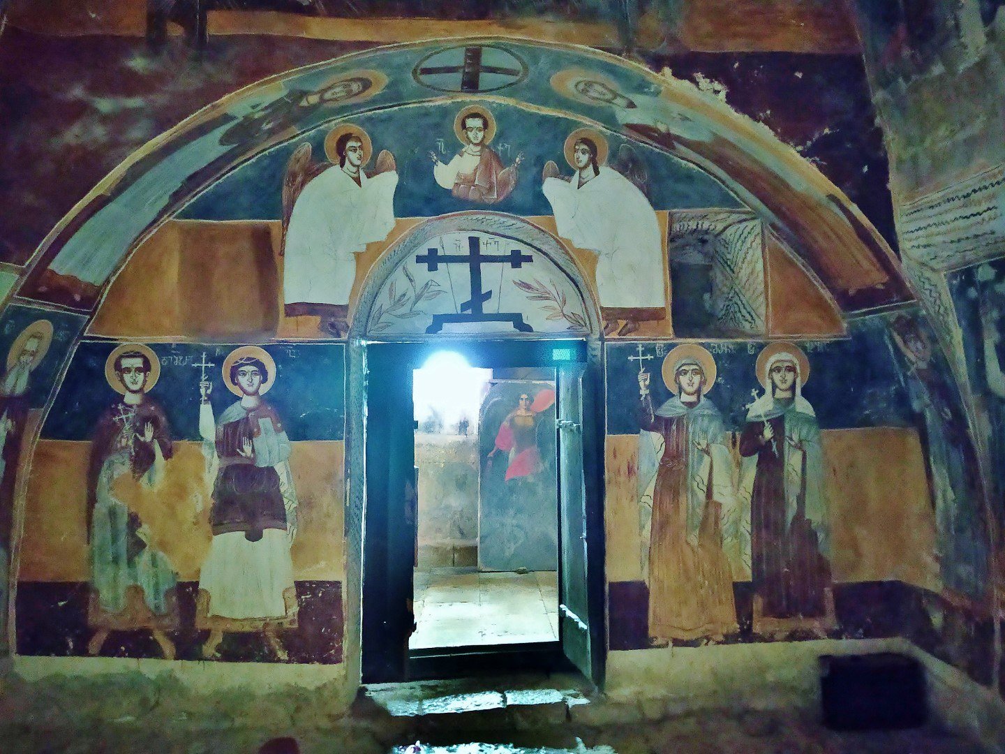 West end of the chapel attached to the narthex, Cathedral of the Virgin at Gelati