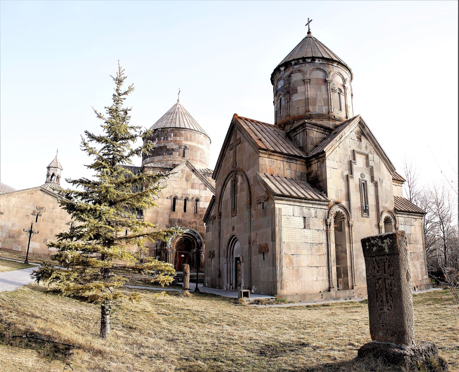 Red-tuff church of Kecharis Monastery in Armenia