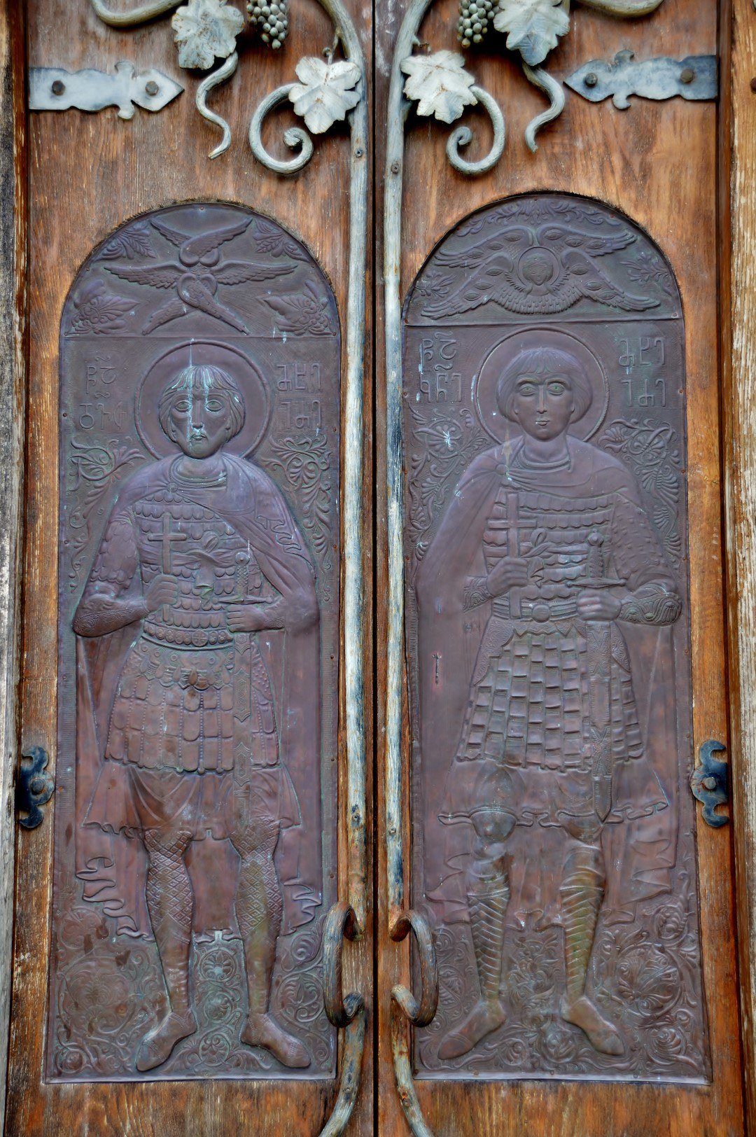Bronze bas-reliefs of the Dukes of Argveti on the west door of Motsameta