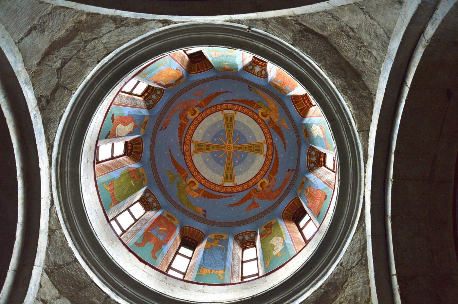 Dome vault frescoes in the Motsameta church