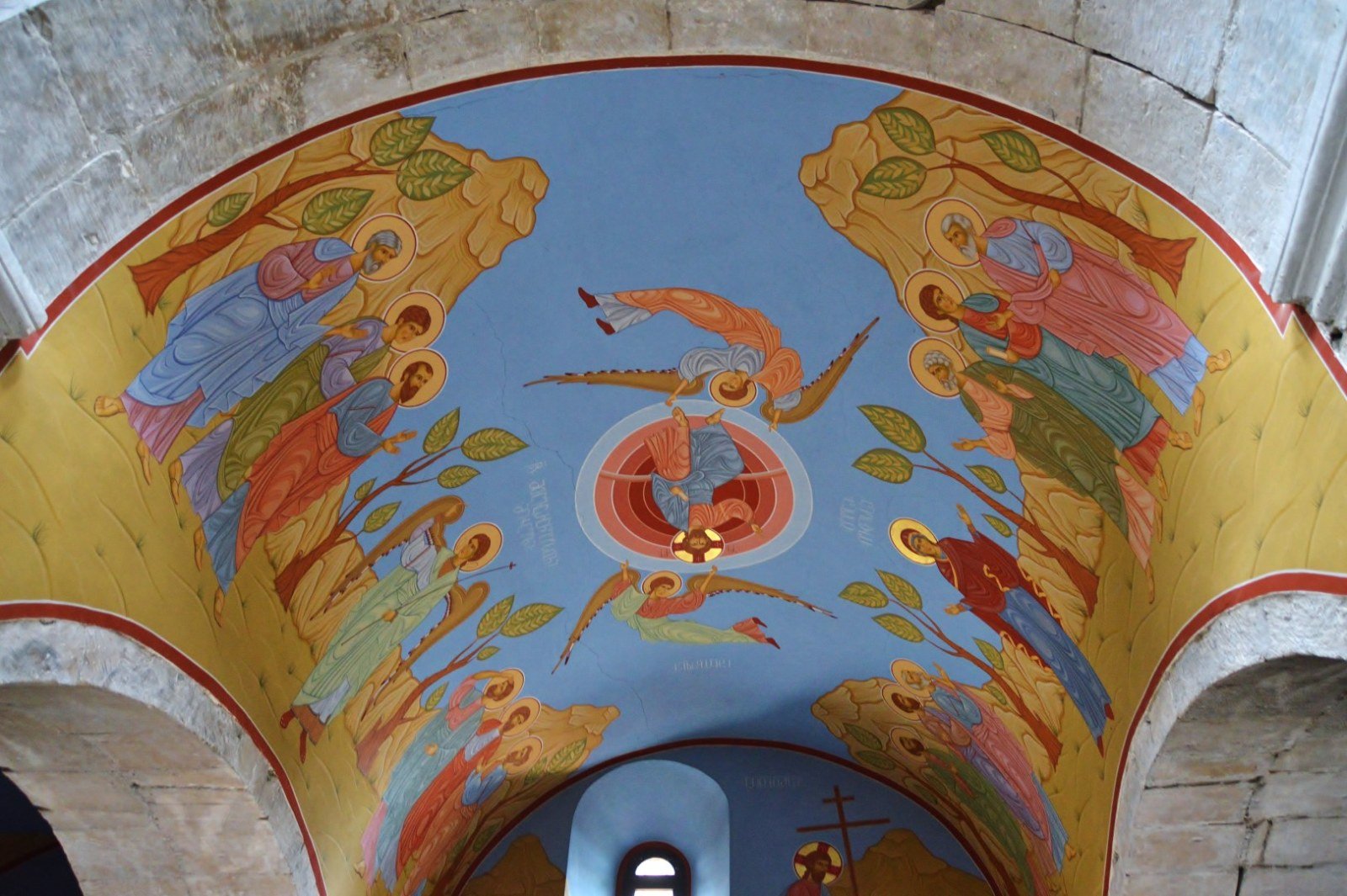 Nave vault frescoes in the Motsameta Monastery church