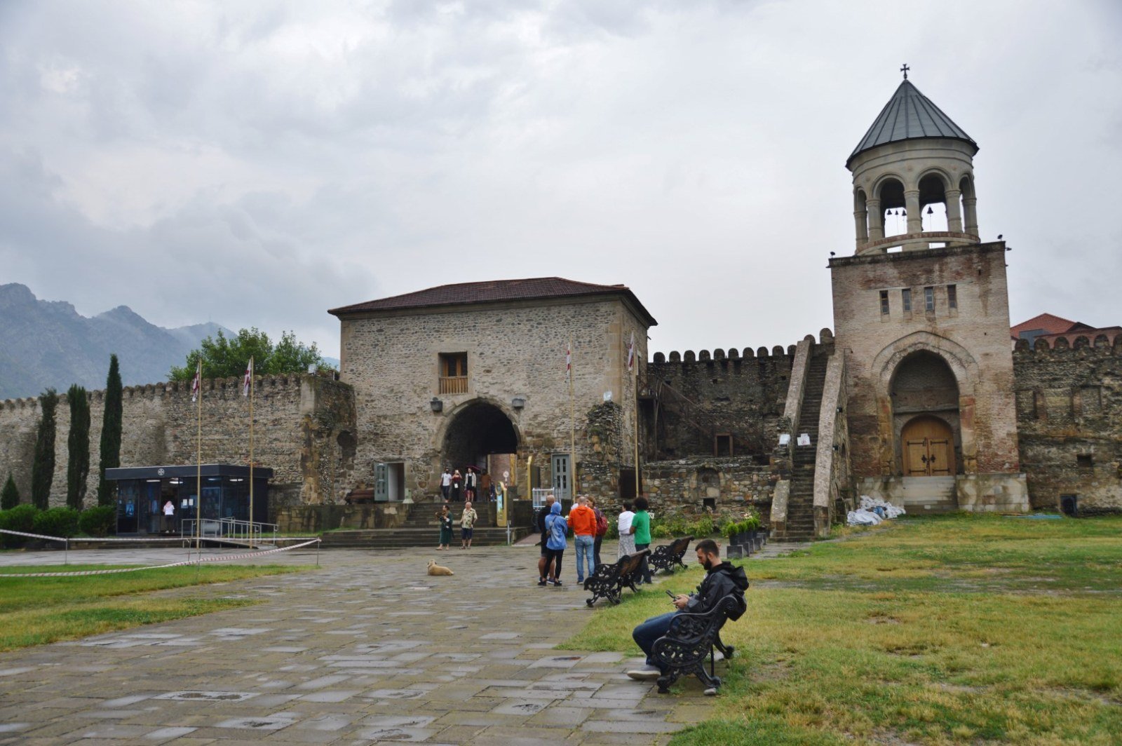 Interior view of the entrance pavilion of Sveti Tskhoveli in Mtskheta