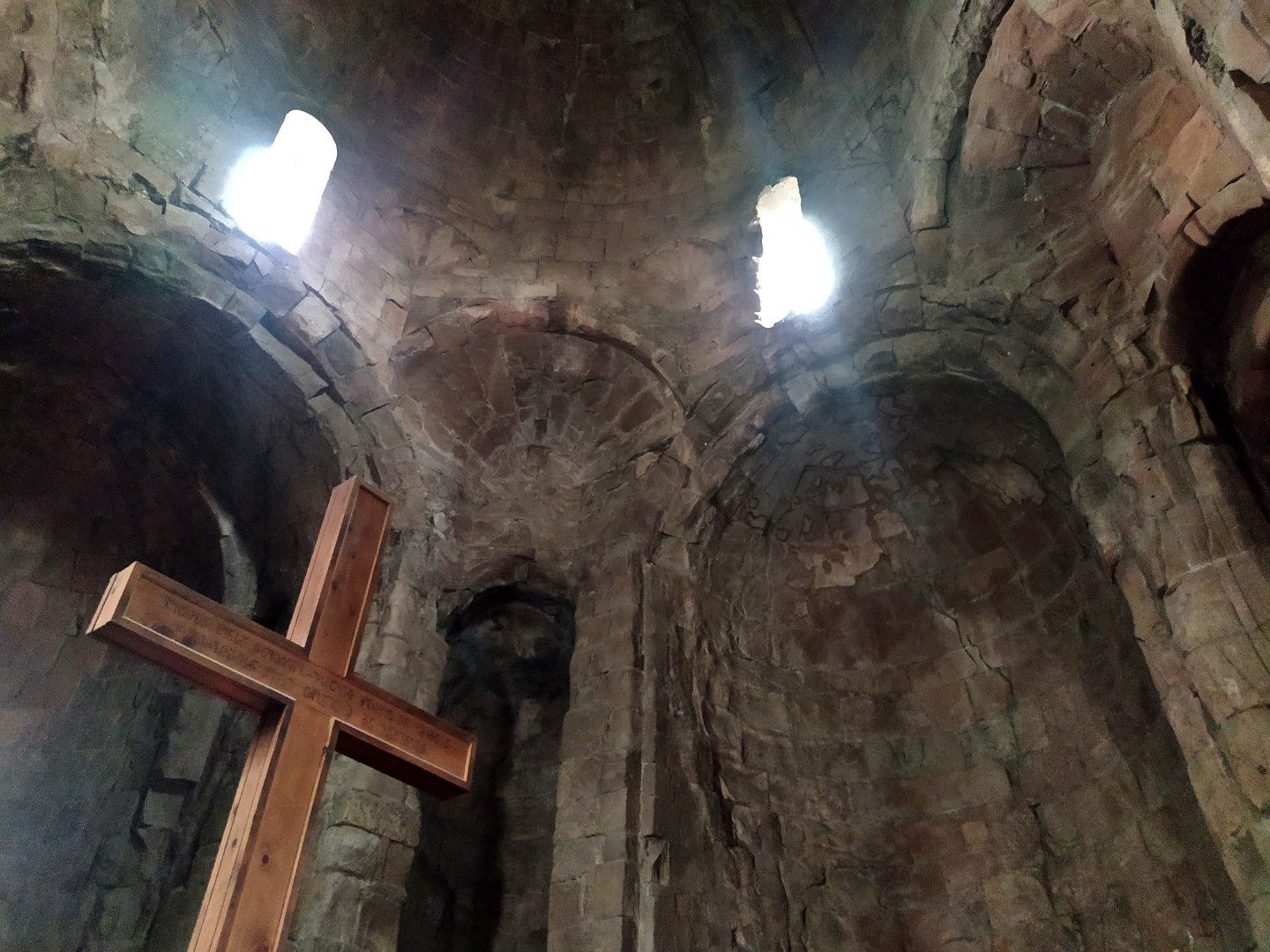 Detail of pendentives and vaults of Jvari Monastery in Mtskheta