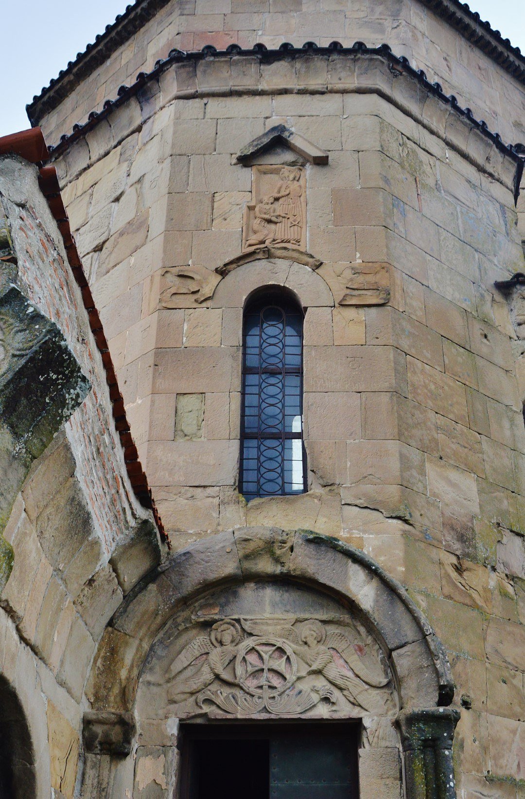 Sculptural details of the portal of Jvari Monastery in Mtskheta
