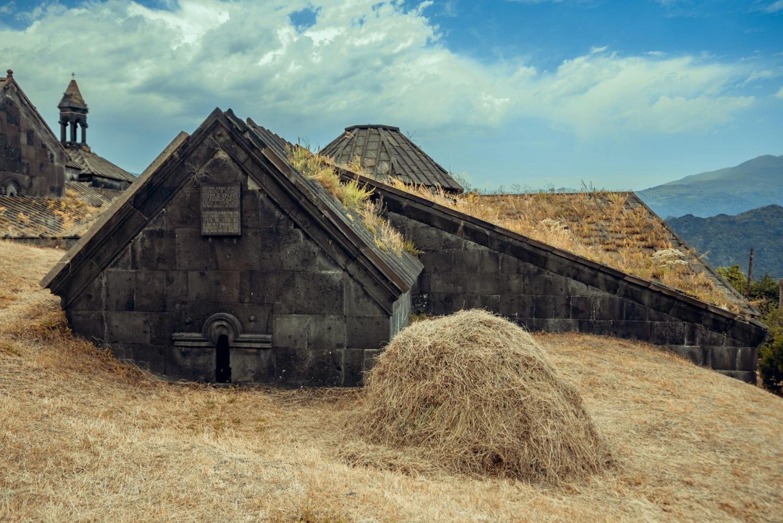 Detail of khachkar on the facade of Saghmosavank Monastery