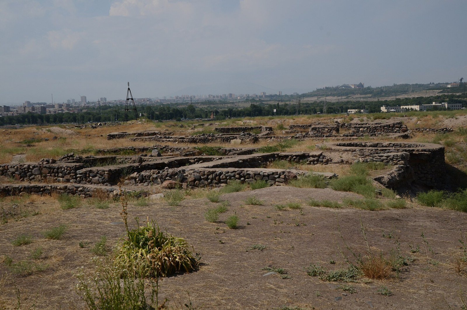 General view of the Shengavit archaeological site in Yerevan, with Kura-Araxes culture adobe walls