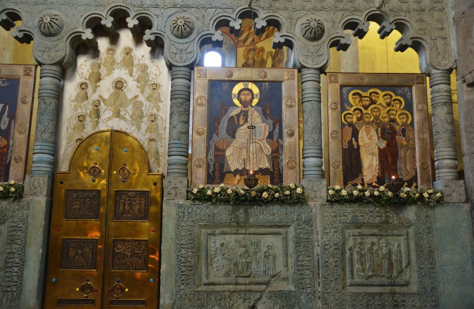 Right section of the iconostasis of Svetitskhoveli Cathedral