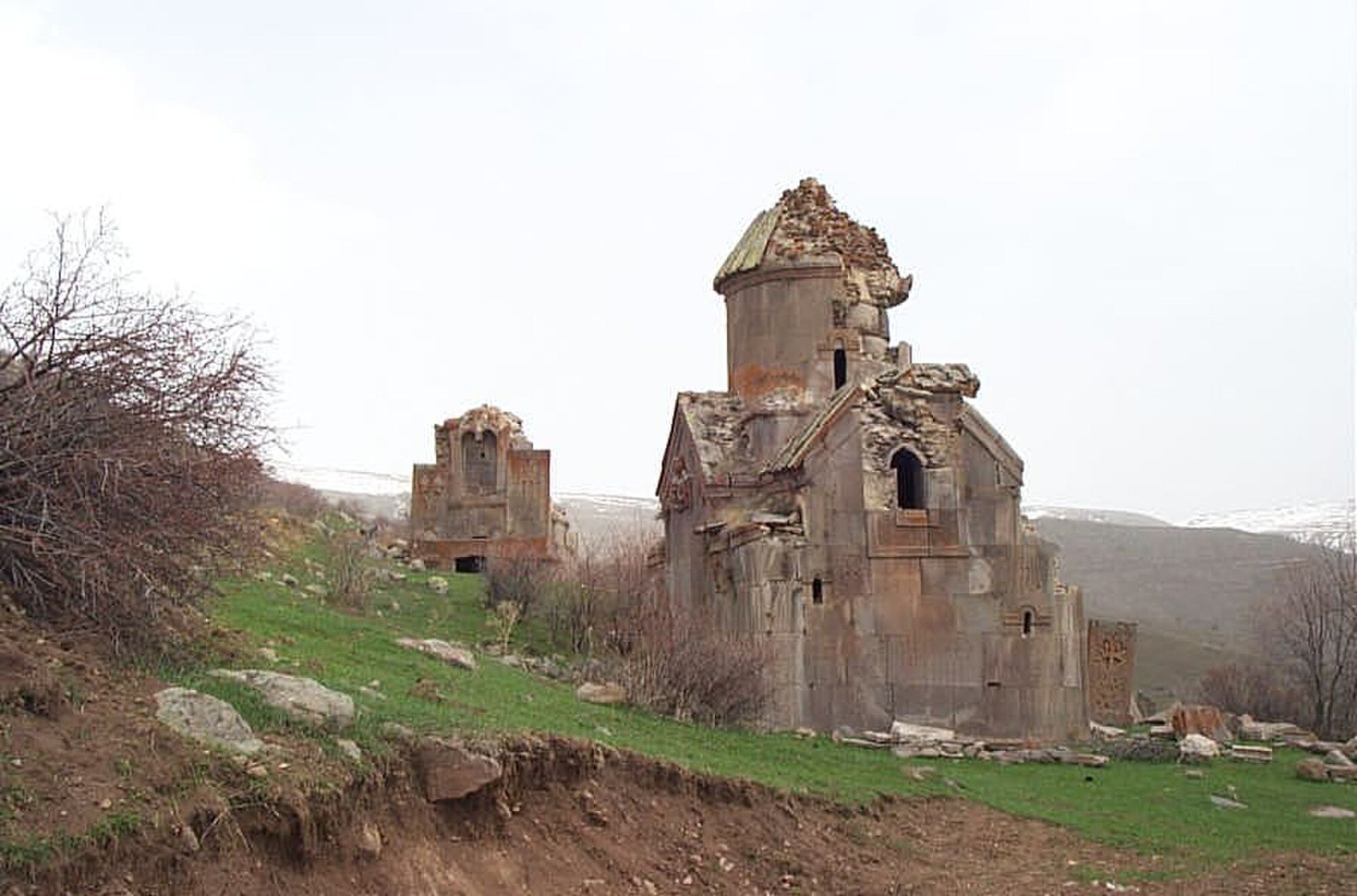 View of Tsakhats Kar Monastery among tufa formations in Vayots Dzor, Armenia