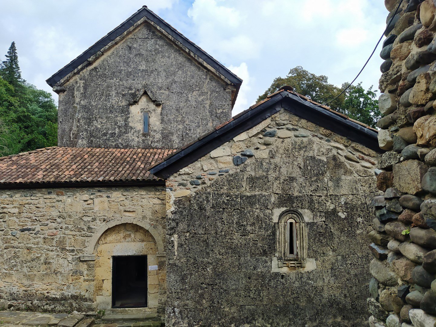 View of chapel and church on the eastern facade, Ubisa Monastery