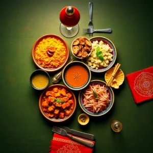 Mesa con platos tradicionales